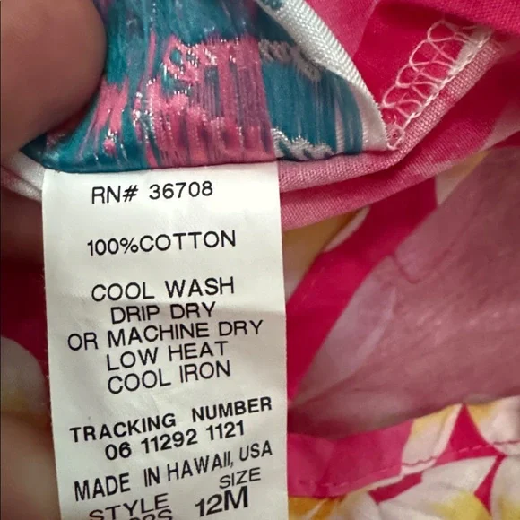 Baby Girls Tropical Hawaiian Hibiscus Summer Sundress in Bright Pink & Yellow - Picture 4 of 6